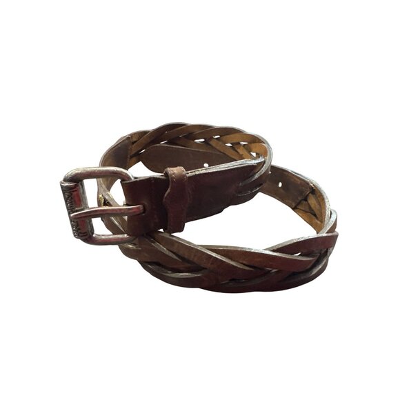 Harley-Davidson Mens Brown Braided Leather waist belt Size 36/38 SKU 8663